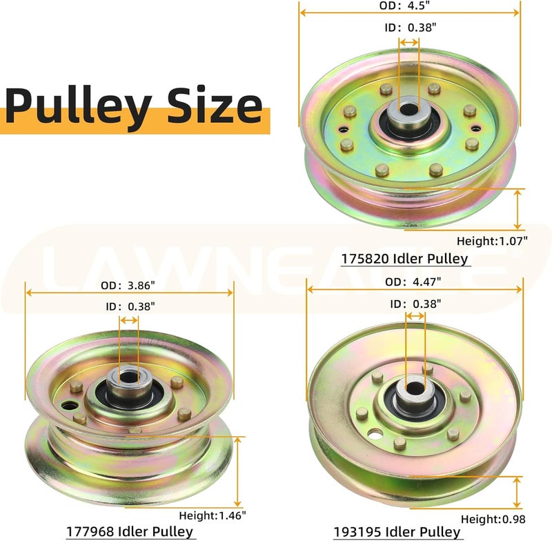 LANEAGLE 532177968 Idler Pulley with 596481401 Pulley 532193195 Pulley Replaces 177968 Pulley 193197 Husqvarna 532193197 Husqvarna 532175820 175820 Pulley Craftsman Idler Pulley 175820 - Image 3